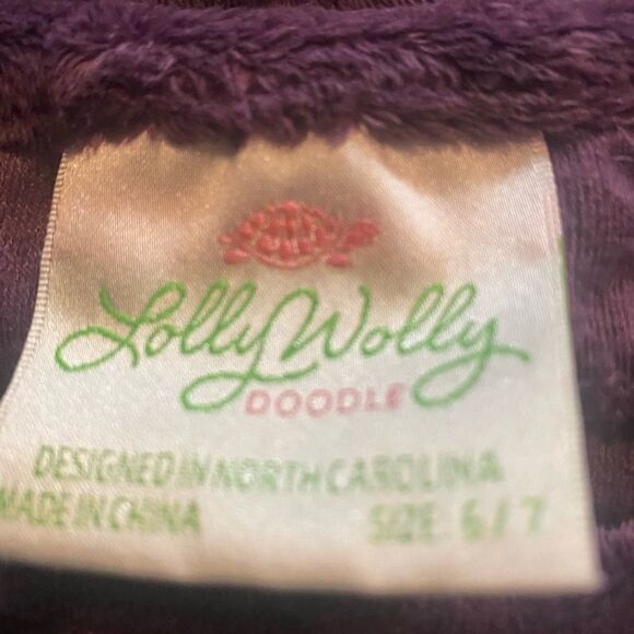 “E” Lolly  Wolly Doodle Velour/Velvet Monogramed Dress • Size 6/7 - Picture 4 of 9